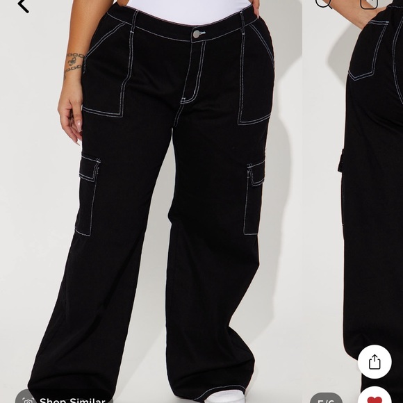 Black Fashion Nova Cargo pants.  Size 22. NWT - Picture 2 of 2